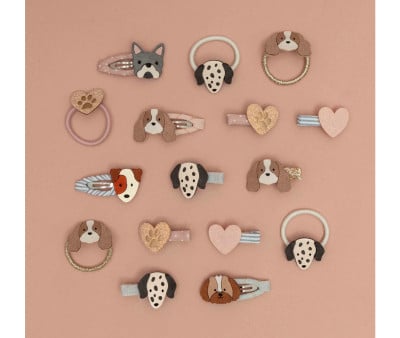 6 elásticos de cabelo Mini Puppy Love