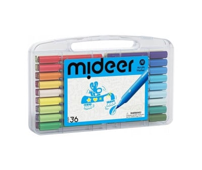 Marcador Acrílico con Punta de Pincel en Maleta 36 colores