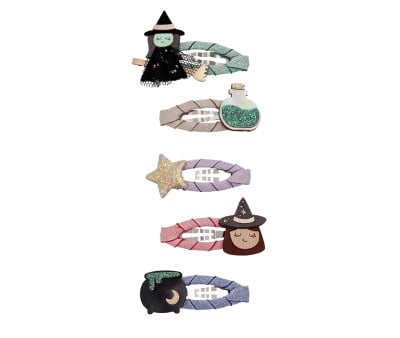 5 Mini Clips Clic Clacs Witch Black