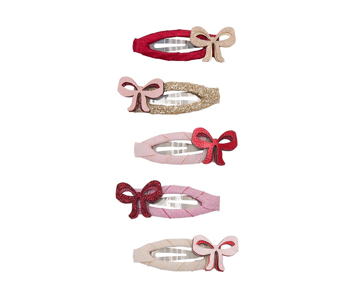 5 mini clips fofos Laço Vermelho