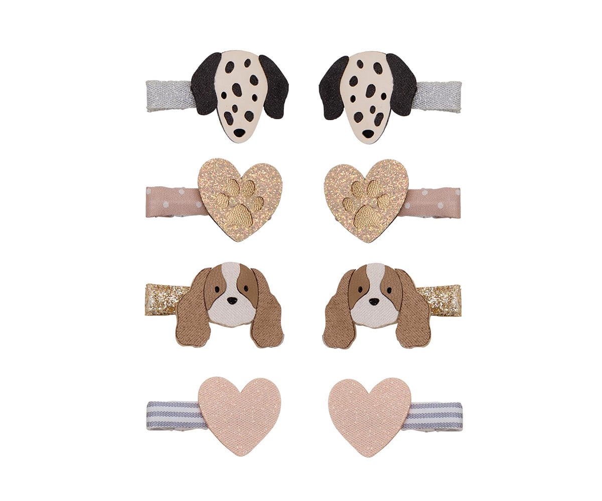 8 mini clips de cabelo Puppy Love Neutral