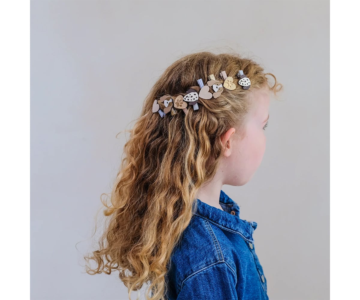 8 mini clips de cabelo Puppy Love Neutral