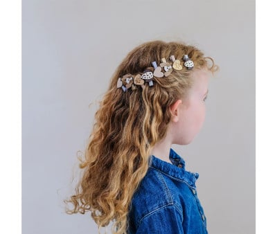8 mini clips de cabelo Puppy Love Neutral