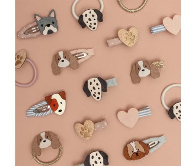 8 mini clips de cabelo Puppy Love Neutral