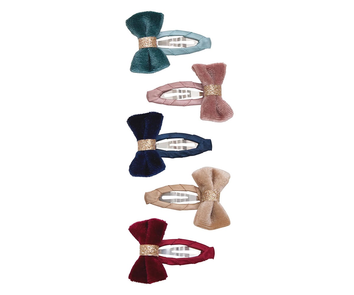 5 mini clips Tinkerbell Velvet Bow Multi Clacs