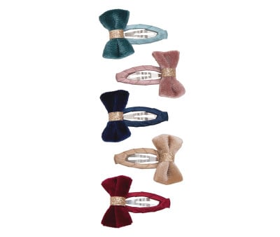 5 Mini Clips Tinkerbell Velvet Bow Multi Clic Clacs