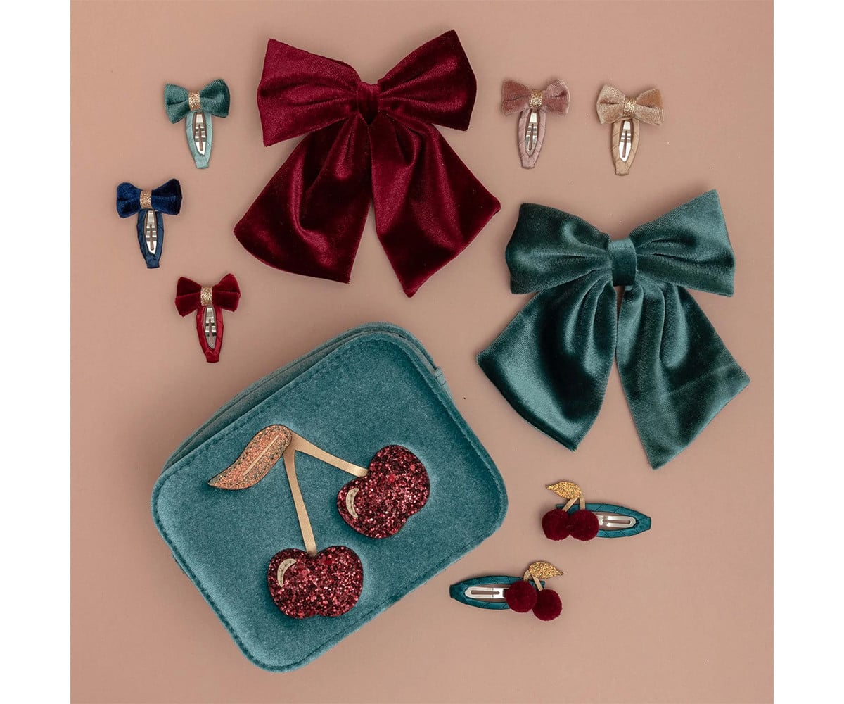 5 mini clips Tinkerbell Velvet Bow Multi Clacs