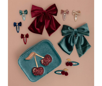 5 mini clips Tinkerbell Velvet Bow Multi Clacs