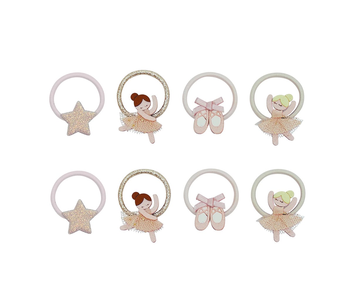 8 elásticos de cabelo neutras Mini Ballerina Ties