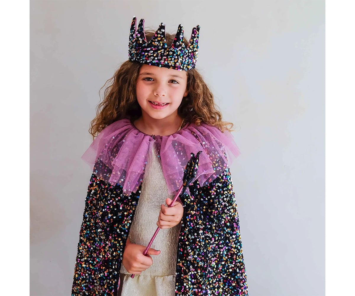 Fato Capa Lantejoulas Ruffle Dazzle