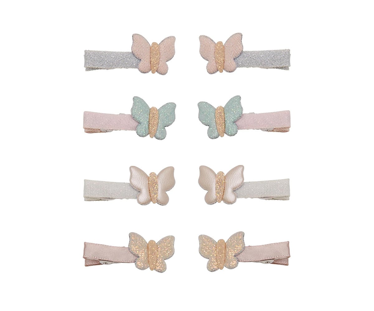 8 mini clips de cabelo Bella Butterfly Pastels