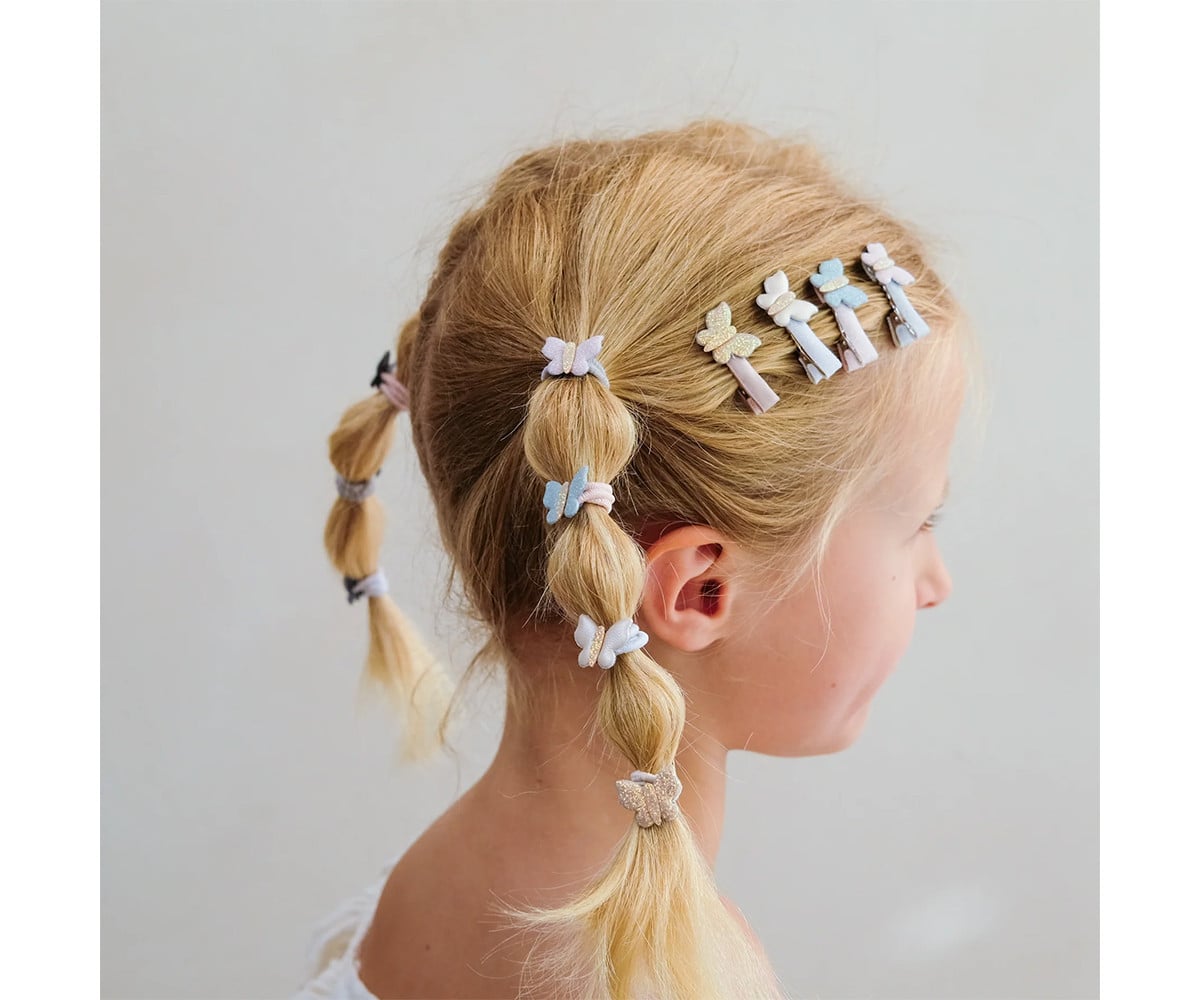 8 mini clips de cabelo Bella Butterfly Pastels