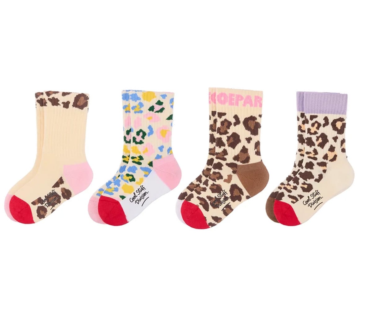 Pacote de 4 pares de meias Leopardo