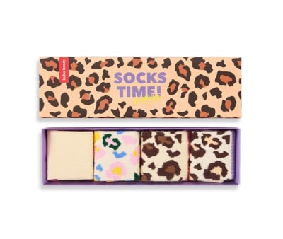 Pacote de 4 pares de meias Leopardo