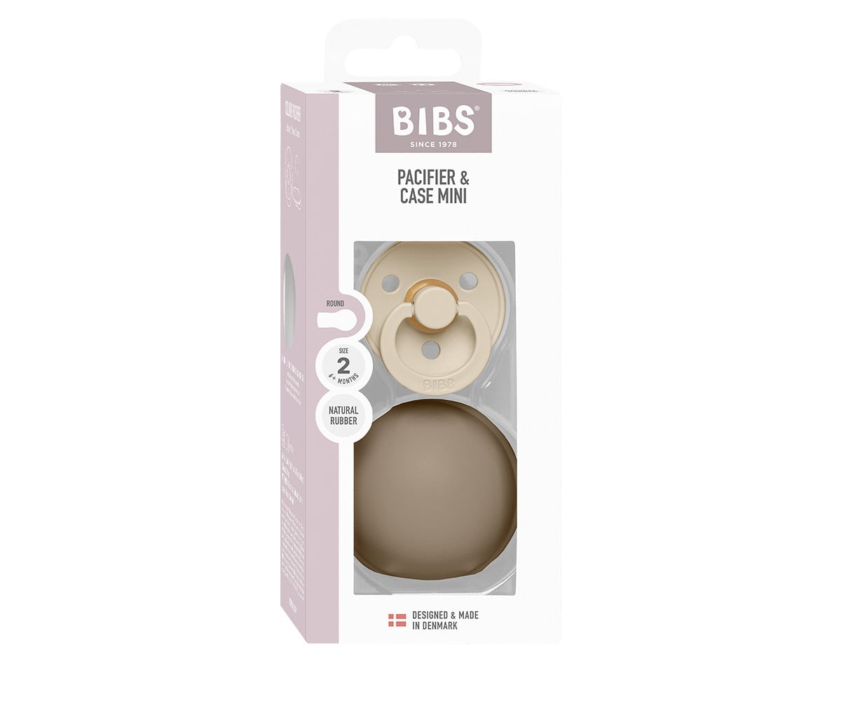 Succhietto BIBS Colour Round Vanilla + Proteggi Ciuccio Mini Dark Oak