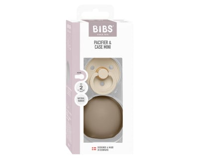 Succhietto BIBS Colour Round Vanilla + Proteggi Ciuccio Mini Dark Oak