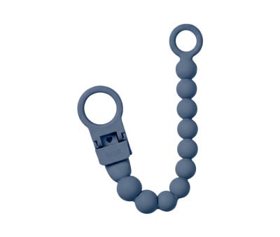 Suporte de chupeta de silicone Beaded  BIBS azul