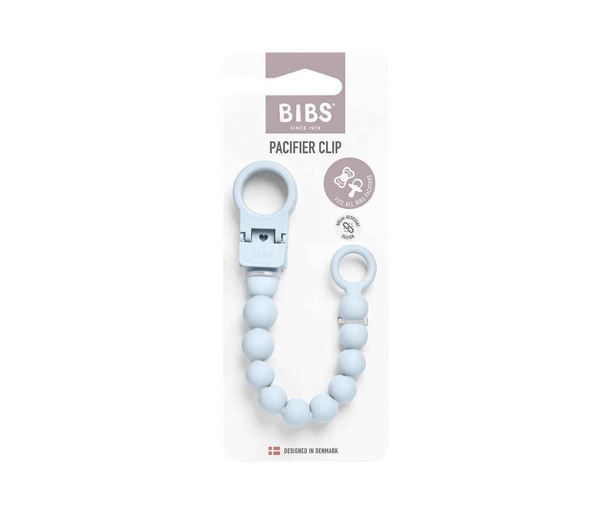 Portaciuccio in Silicone BIBS Beaded Baby Blue