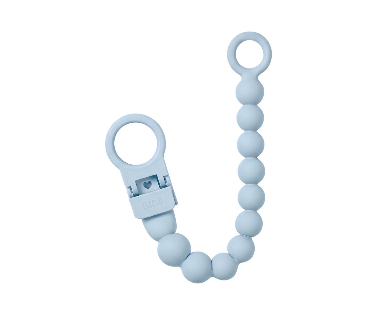 Portaciuccio in Silicone BIBS Beaded Baby Blue