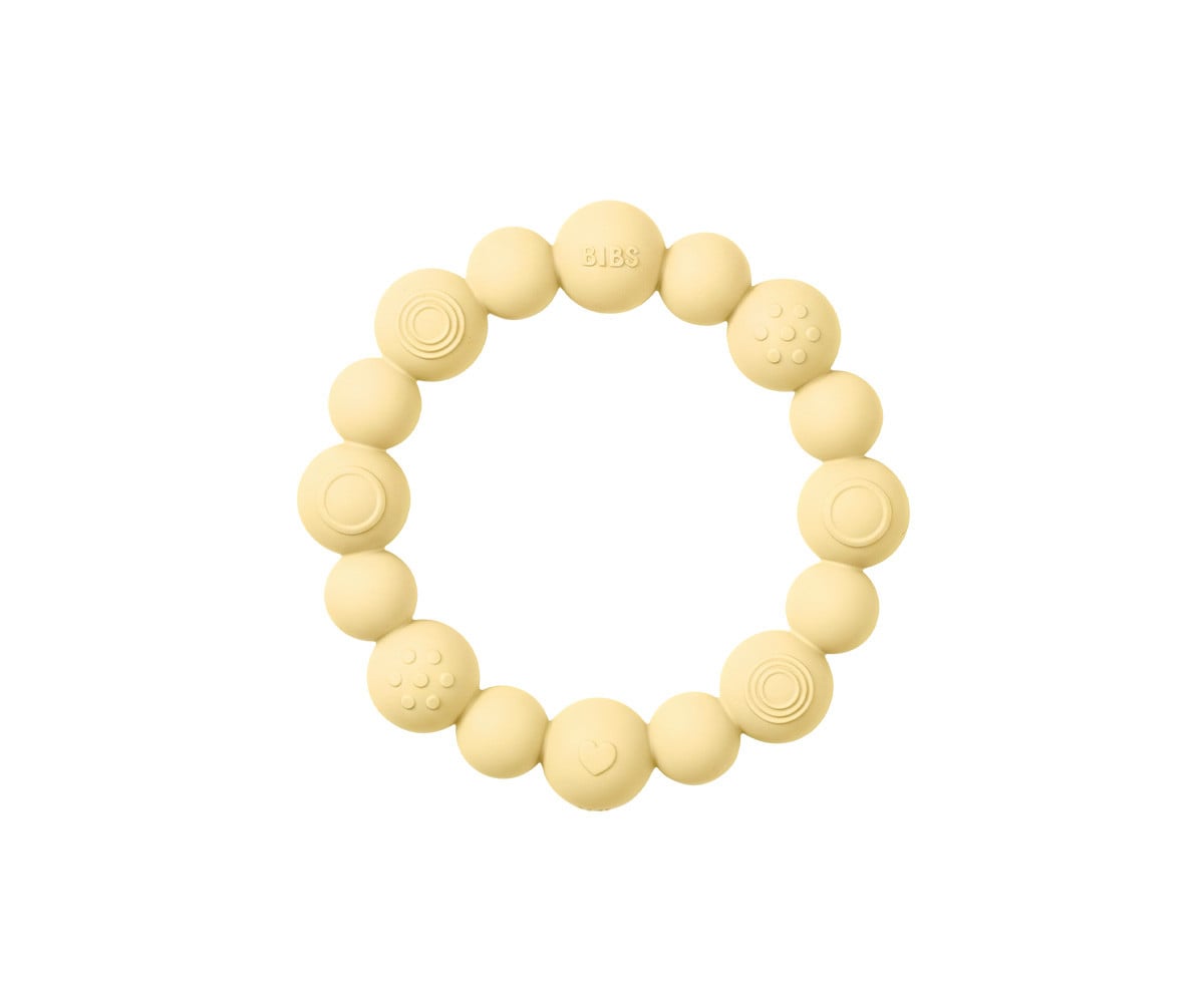 Dentarello in Silicone  BIBS Ring Beaded Pale Butter