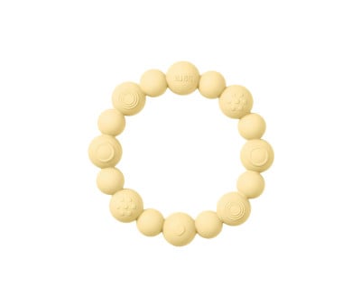Mordedor de silicone Beaded BIBS Ring Pale Butter