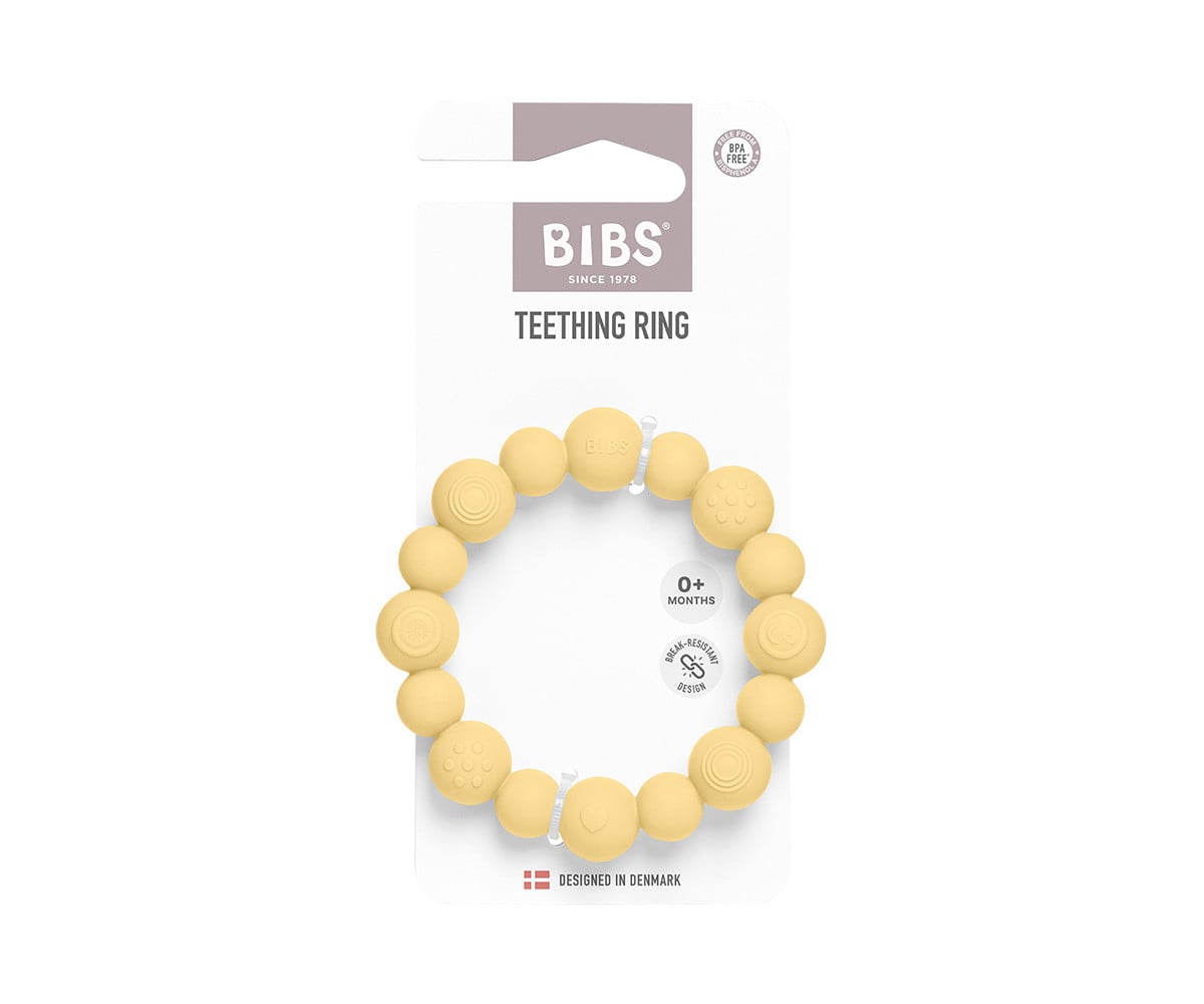 Dentarello in Silicone  BIBS Ring Beaded Pale Butter