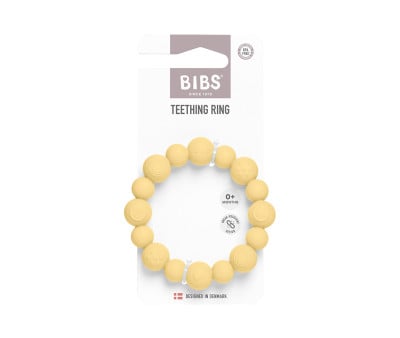 Dentarello in Silicone  BIBS Ring Beaded Pale Butter