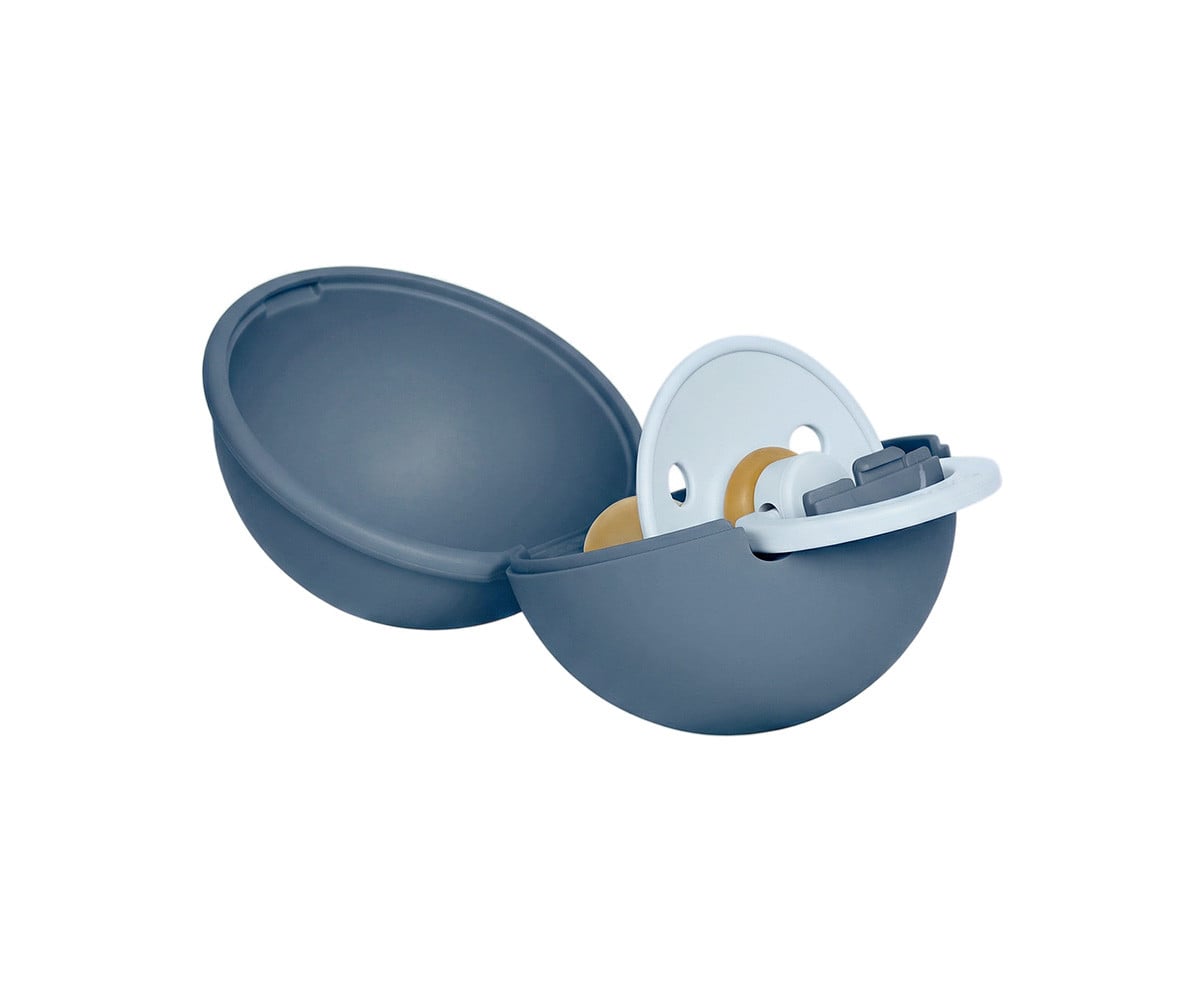 Succhietto BIBS Colour Round Baby Blue + Proteggi Ciuccio Steel Blue