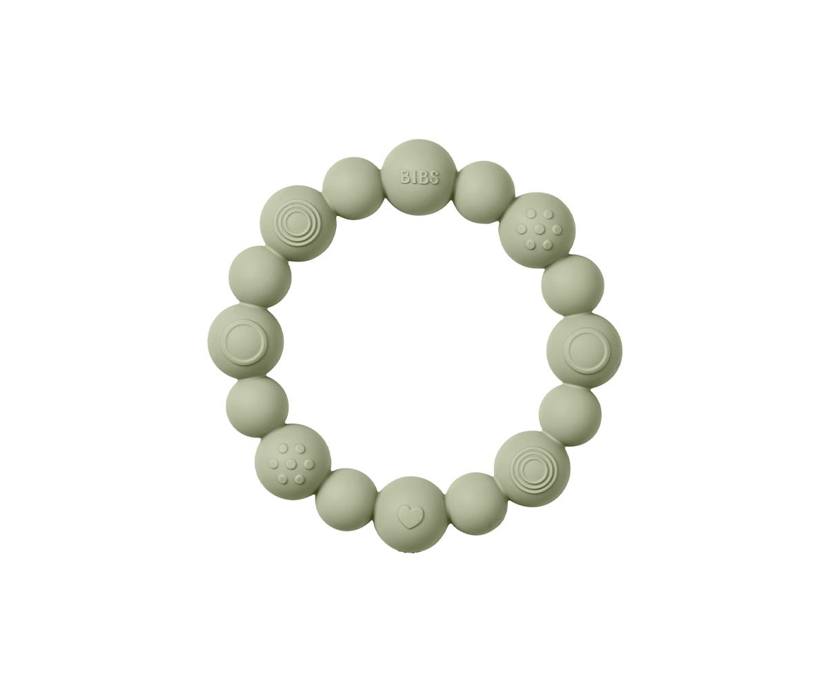 Dentarello in Silicone  BIBS Ring Beaded Sage