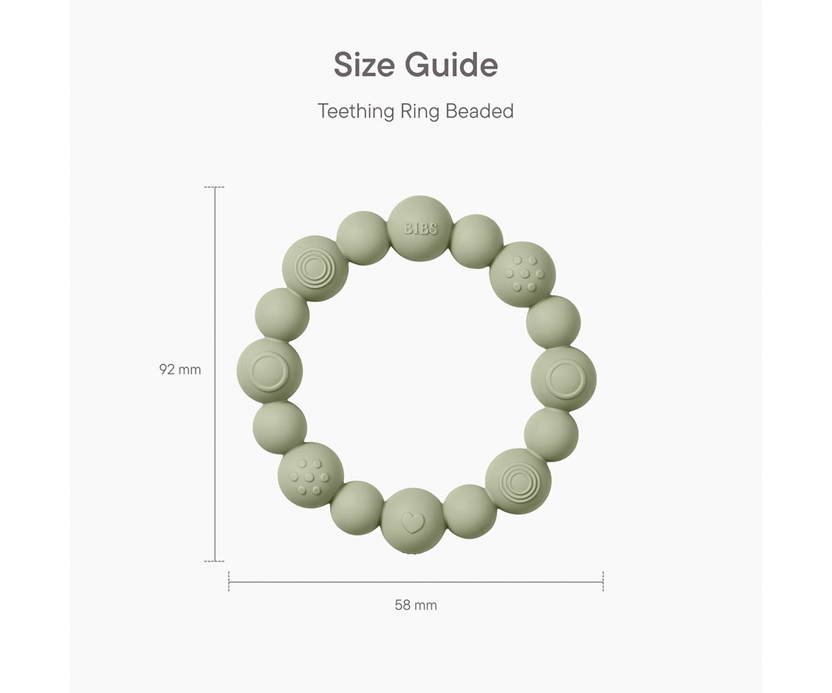 Dentarello in Silicone  BIBS Ring Beaded Steel Blue