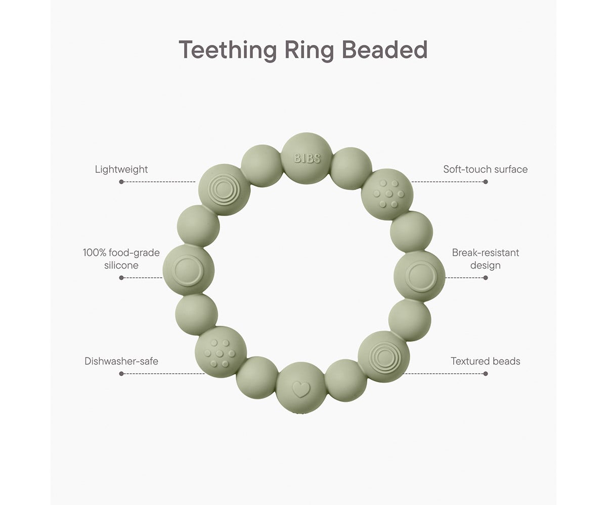 Dentarello in Silicone  BIBS Ring Beaded Pale Butter