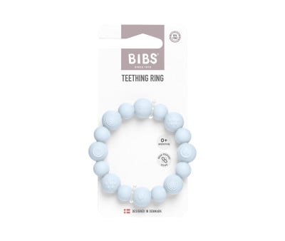 Dentarello in Silicone  BIBS Ring Beaded Baby Blue