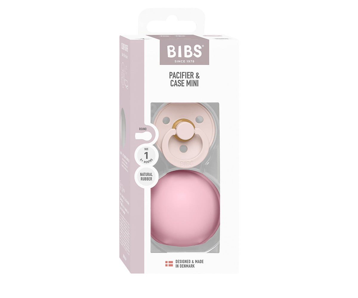 Succhietto BIBS Colour Round Baby Petal + Proteggi Ciuccio Baby Pink