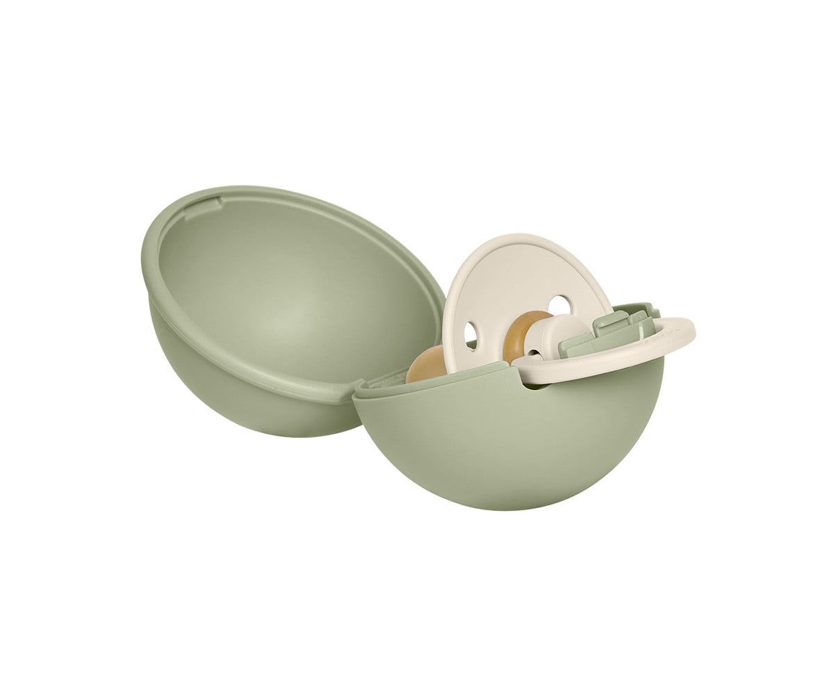 Succhietto BIBS Colour Round Ivory + Proteggi Ciuccio Sage
