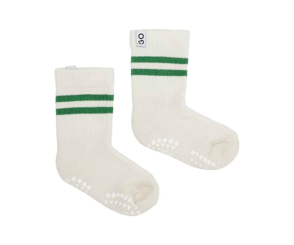 Meias desportivas de algodão verde antiderrapante
