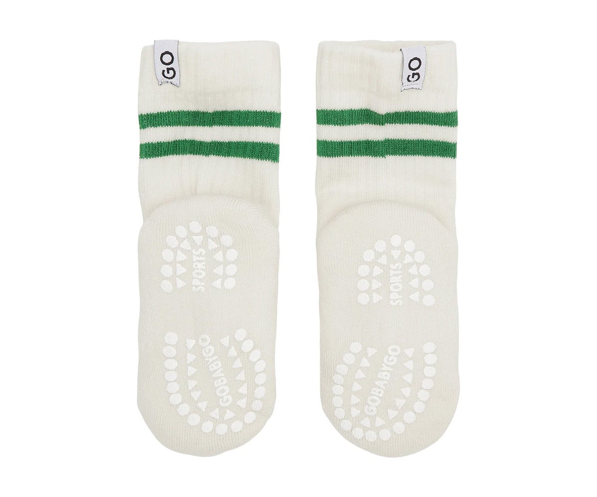 Meias desportivas de algodão verde antiderrapante