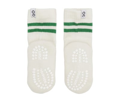 Meias desportivas de algodão verde antiderrapante