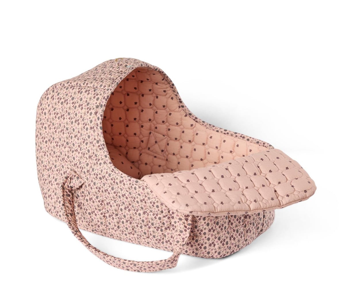 Bolsa de flores para bonecas com almofada e edredão