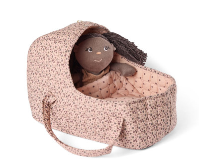 Bolsa de flores para bonecas com almofada e edredão