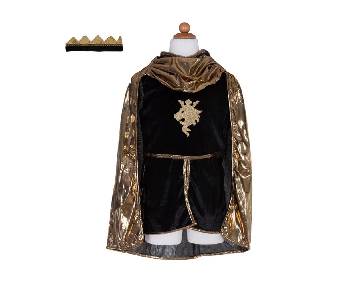 Vestito Cavaliere Oro/Nero con Corona 3-4 anni