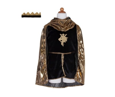 Vestito Cavaliere Oro/Nero con Corona 3-4 anni