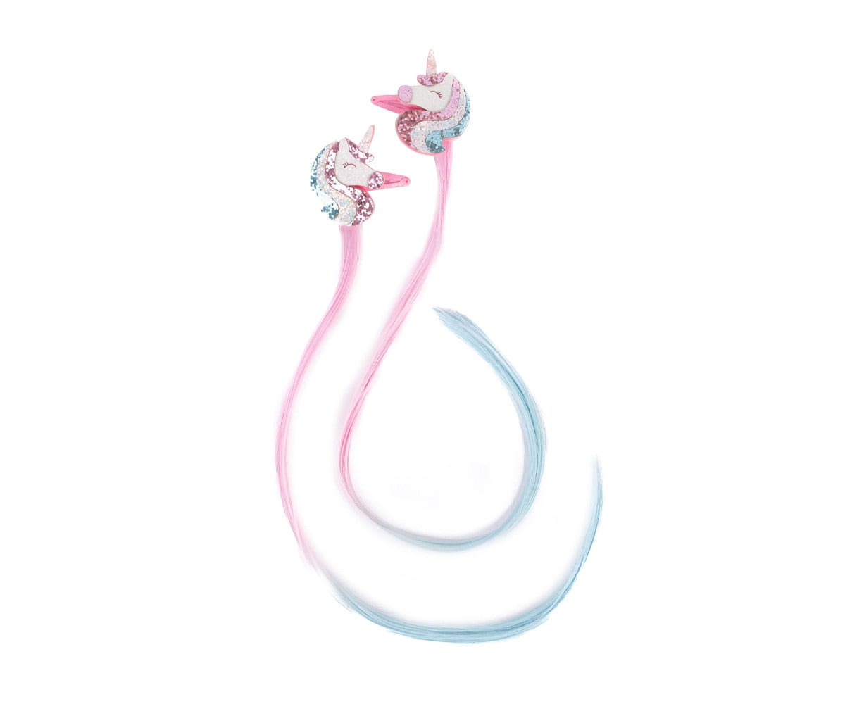 2 Extension per Capelli con Clip Pretty Pastel Unicorn