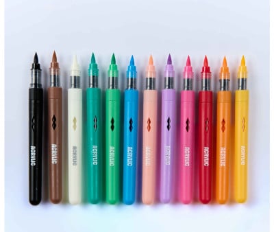 12 Pennarelli Acrilici Permanenti Brush Power