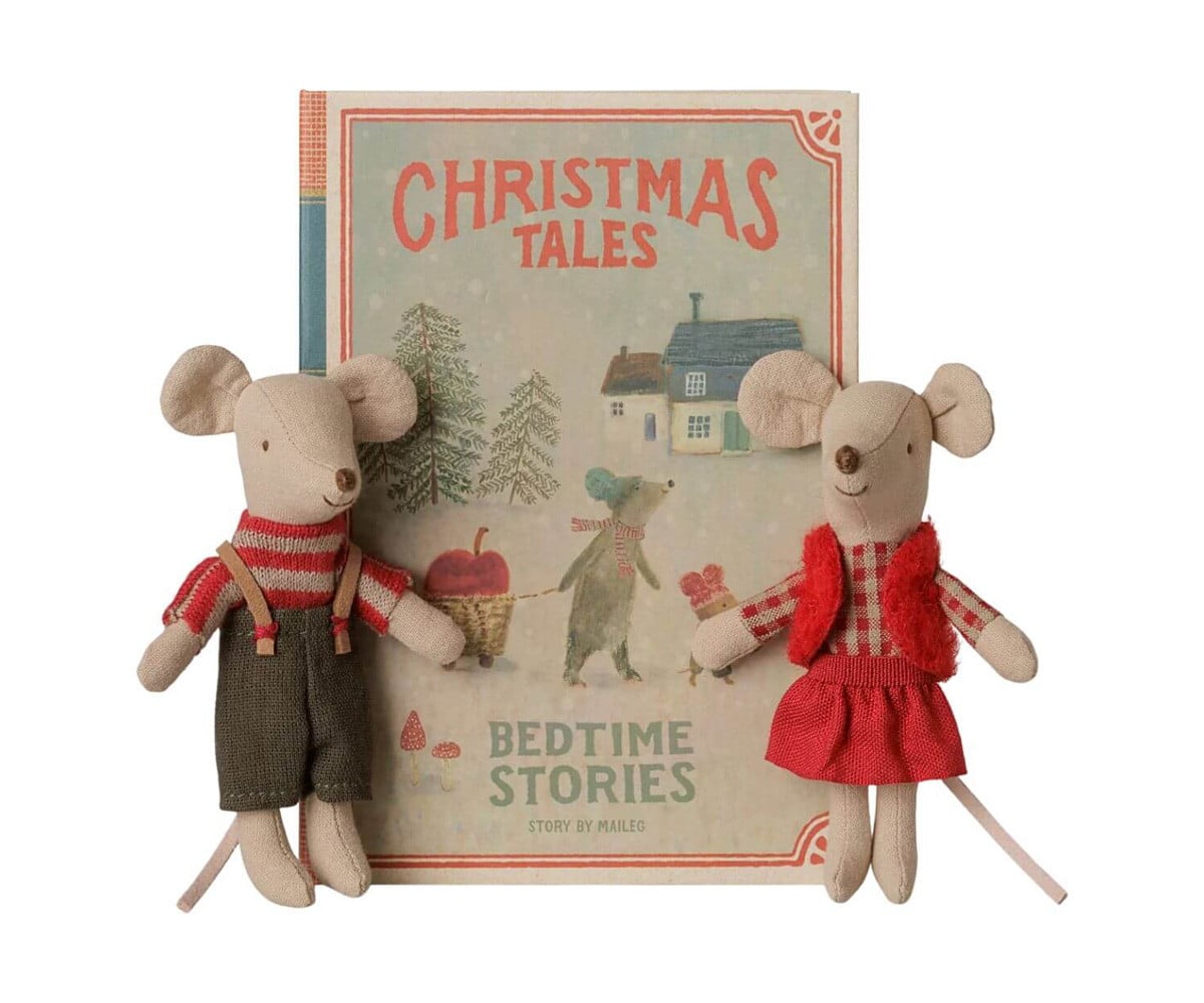 Irmão e irmã mais novos de Natal de Twin Mice em livro