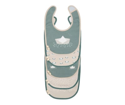 Set 5 Bavagli Impermeabili in Cotone Paper Boat