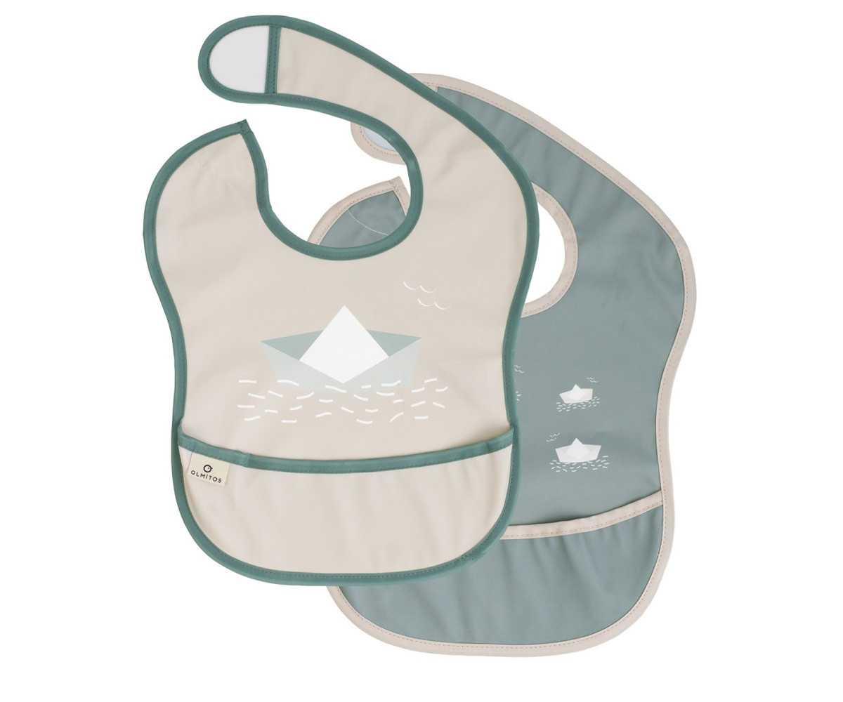 2 Bavagli Impermeabili con Tasca Paper Boat
