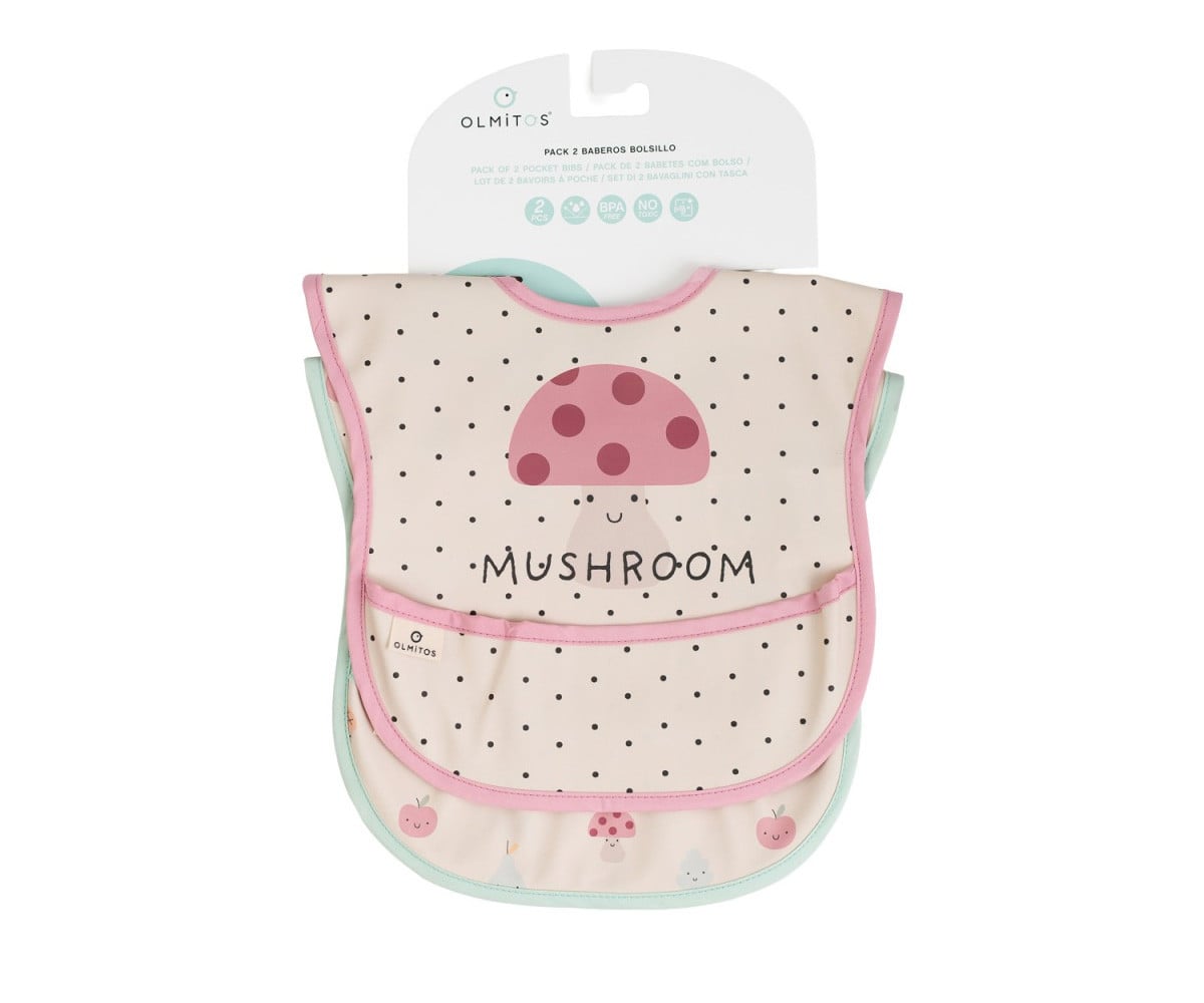2 Bavagli Impermeabili con Tasca Mushroom