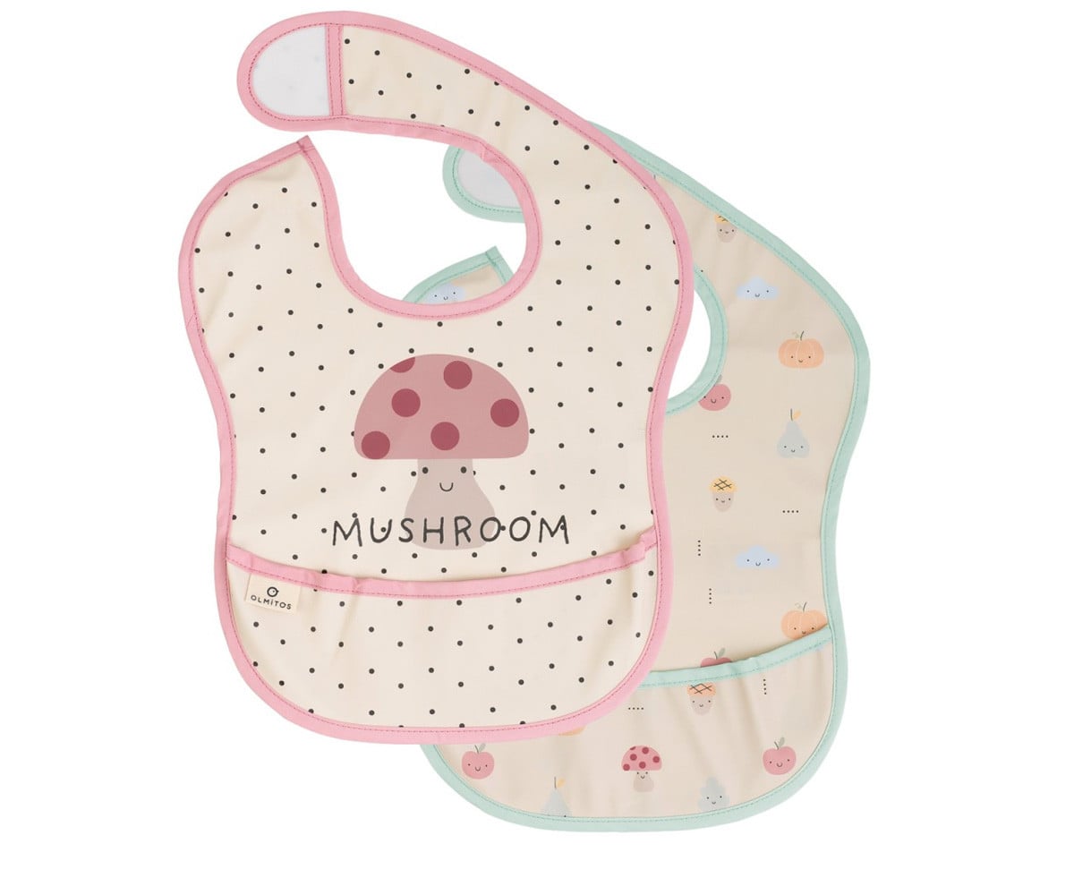 2 Bavagli Impermeabili con Tasca Mushroom