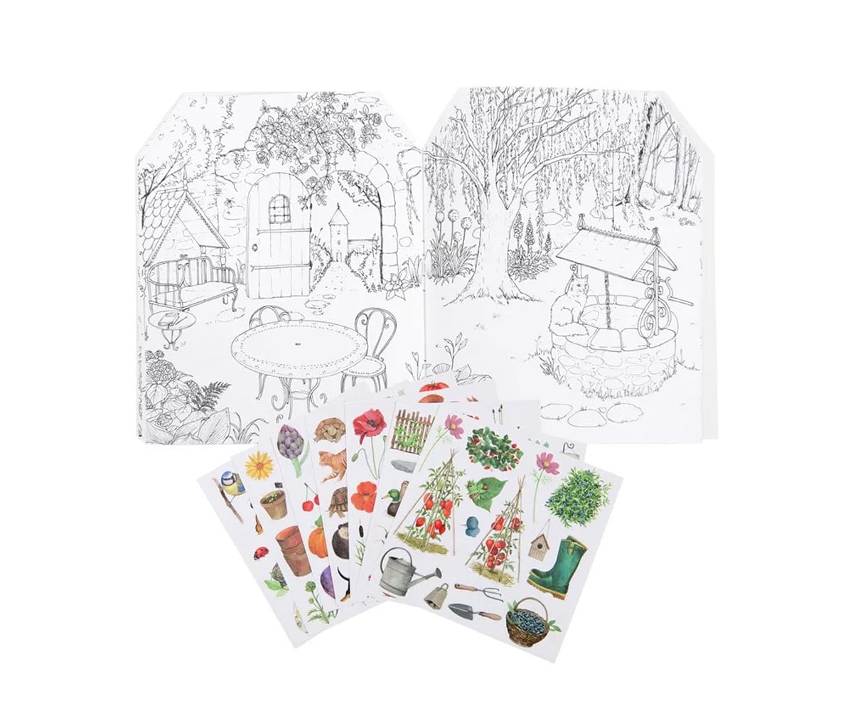 Libro da colorare con Adesivi Le Jardinier