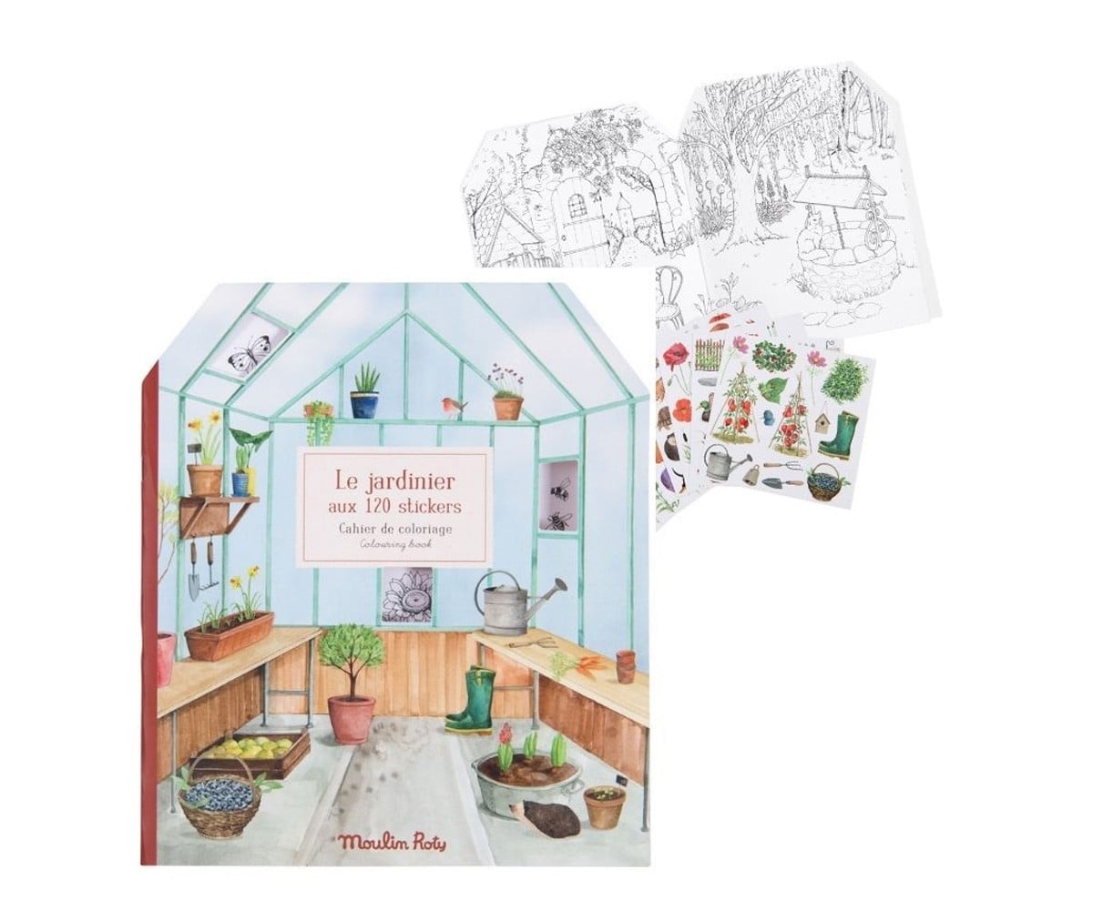 Libro da colorare con Adesivi Le Jardinier
